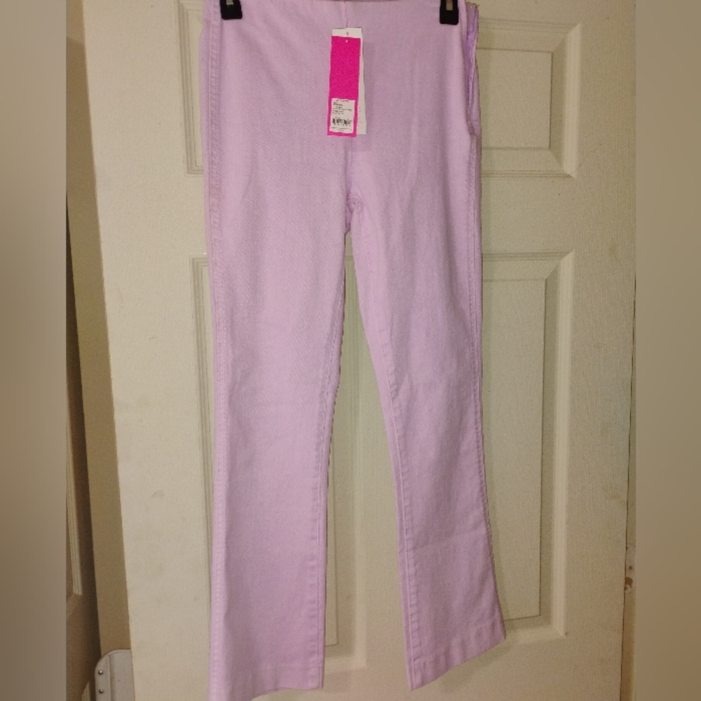 Women's Lilly Pulitzer Ocean Cay High Rise Crop Lilac Freesia Size 0